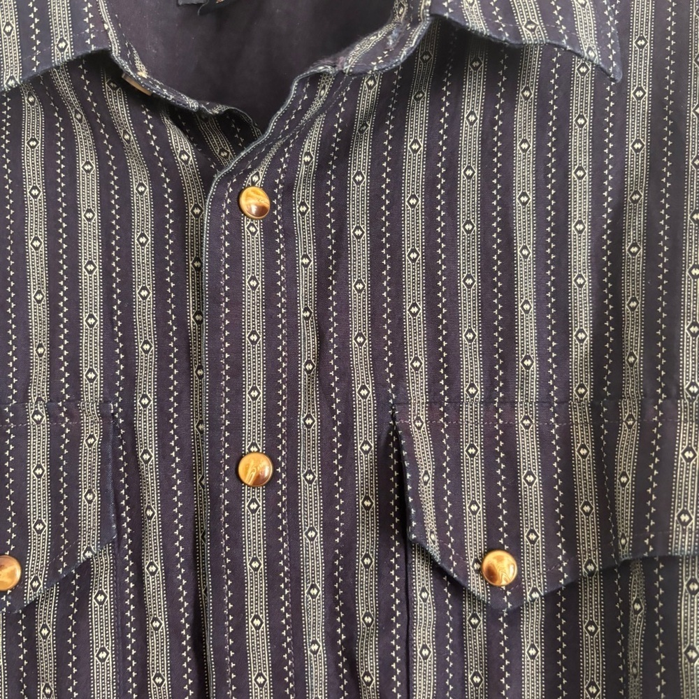 Pendleton Thomas Kay Men's Size Large Blue Printed Long Sleeve Button Snap Shirt - Picture 3 of 5